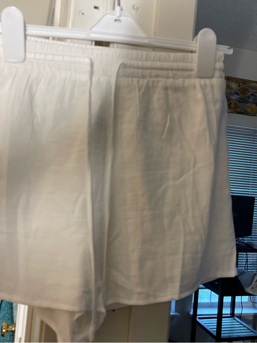 Princess Polly White High-Waist Linen-Blend Shorts